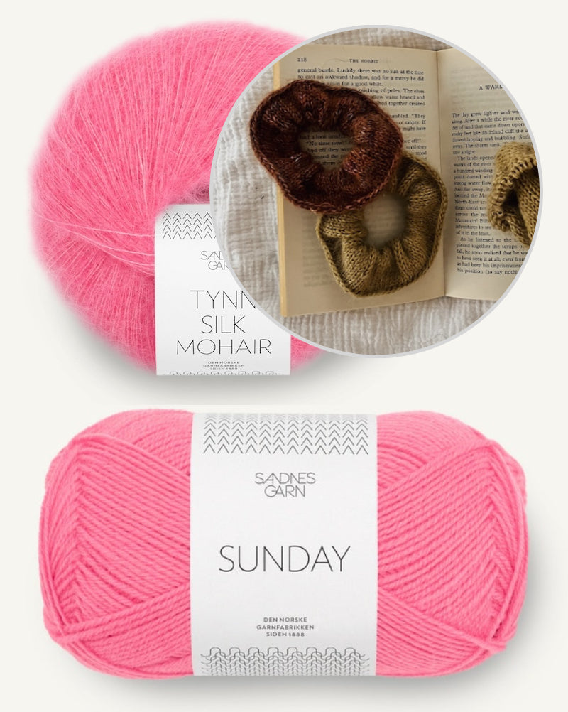 Croissant Scrunchie mit Sunday und Tynn Silk Mohair von Sandnes Garn 9