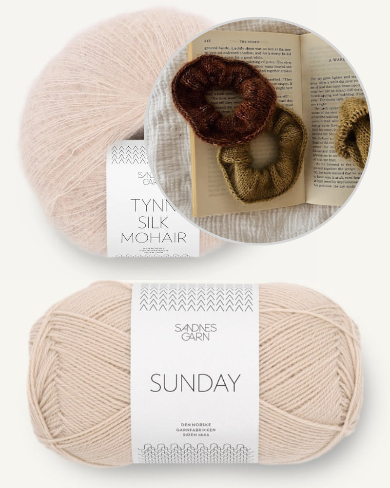 Croissant Scrunchie mit Sunday und Tynn Silk Mohair von Sandnes Garn 4