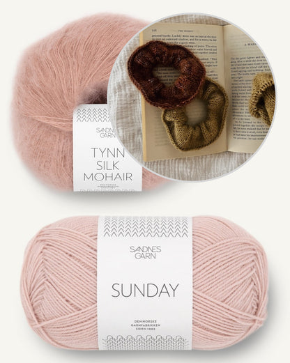 Croissant Scrunchie mit Sunday und Tynn Silk Mohair von Sandnes Garn 5