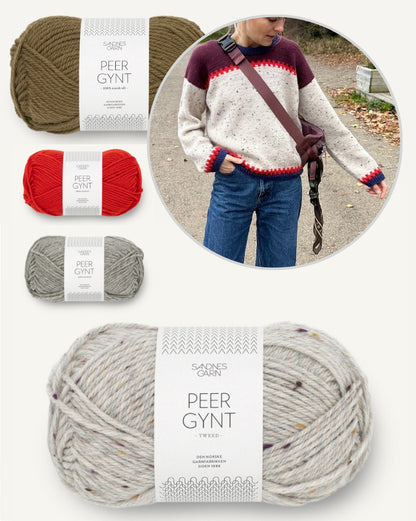 Cross Sweater von PetiteKnit mit Peer Gynt von Sandnes Garn 10