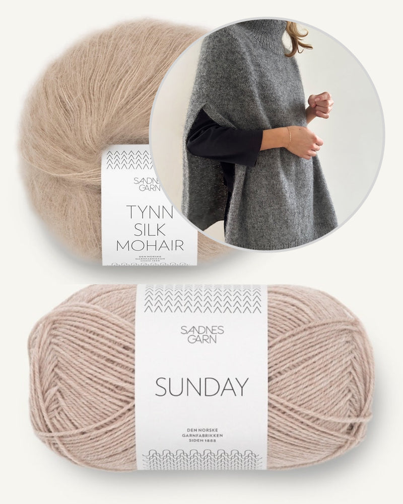 LeKnit Darcy Cape mit Sunday und Tynn Silk Mohair von Sandnes Garn 14