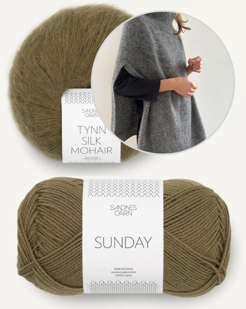 LeKnit Darcy Cape mit Sunday und Tynn Silk Mohair von Sandnes Garn 18