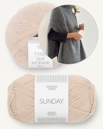 LeKnit Darcy Cape mit Sunday und Tynn Silk Mohair von Sandnes Garn 20