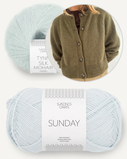 Darcy Cardigan | klassisch kurze Jacke mit Sunday und Tynn Silk Mohair von Sandnes