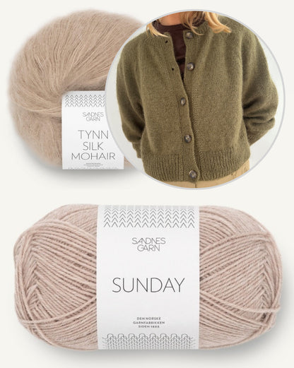 Darcy Cardigan | klassisch kurze Jacke mit Sunday und Tynn Silk Mohair von Sandnes