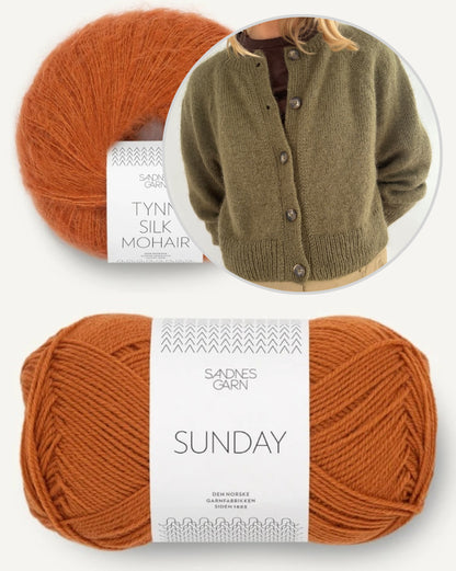 Darcy Cardigan | klassisch kurze Jacke mit Sunday und Tynn Silk Mohair von Sandnes