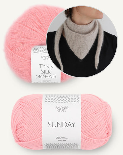 Paula-m Easypeasy Bandana mit Sunday und Tynn Silk Mohair von Sandnes Garn 9