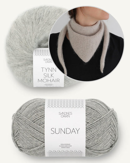 Paula-m Easypeasy Bandana mit Sunday und Tynn Silk Mohair von Sandnes Garn 7