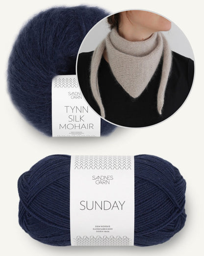 Paula-m Easypeasy Bandana mit Sunday und Tynn Silk Mohair von Sandnes Garn 10