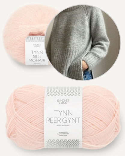 Novemberknits Eun Sweater Light mit Tynn Peer Gynt und Tynn Silk Mohair von Sandnes Garn 16