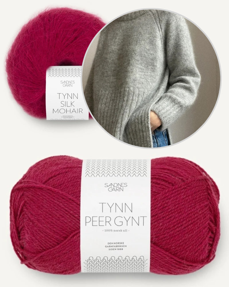 Novemberknits Eun Sweater Light mit Tynn Peer Gynt und Tynn Silk Mohair von Sandnes Garn 11