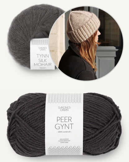 Fjodor Hat | Mütze mit schönen Ziernähten aus Peer Gynt und Tynn Silk Mohair von Sandnes Garn