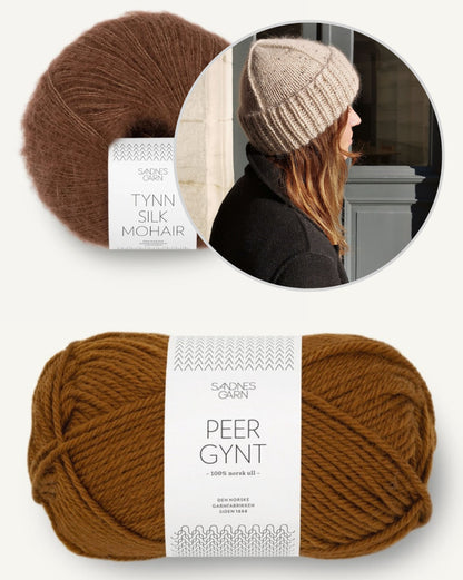 Fjodor Hat | Mütze mit schönen Ziernähten aus Peer Gynt und Tynn Silk Mohair von Sandnes Garn