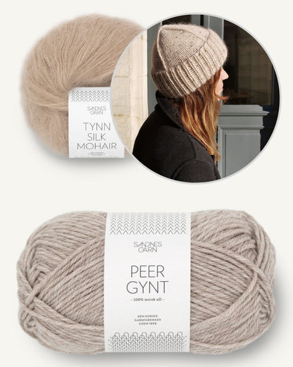 Fjodor Hat | Mütze mit schönen Ziernähten aus Peer Gynt und Tynn Silk Mohair von Sandnes Garn