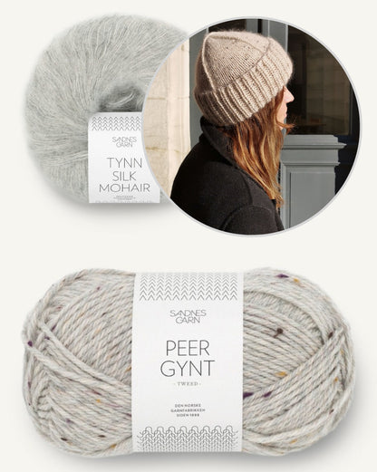 Fjodor Hat | Mütze mit schönen Ziernähten aus Peer Gynt und Tynn Silk Mohair von Sandnes Garn