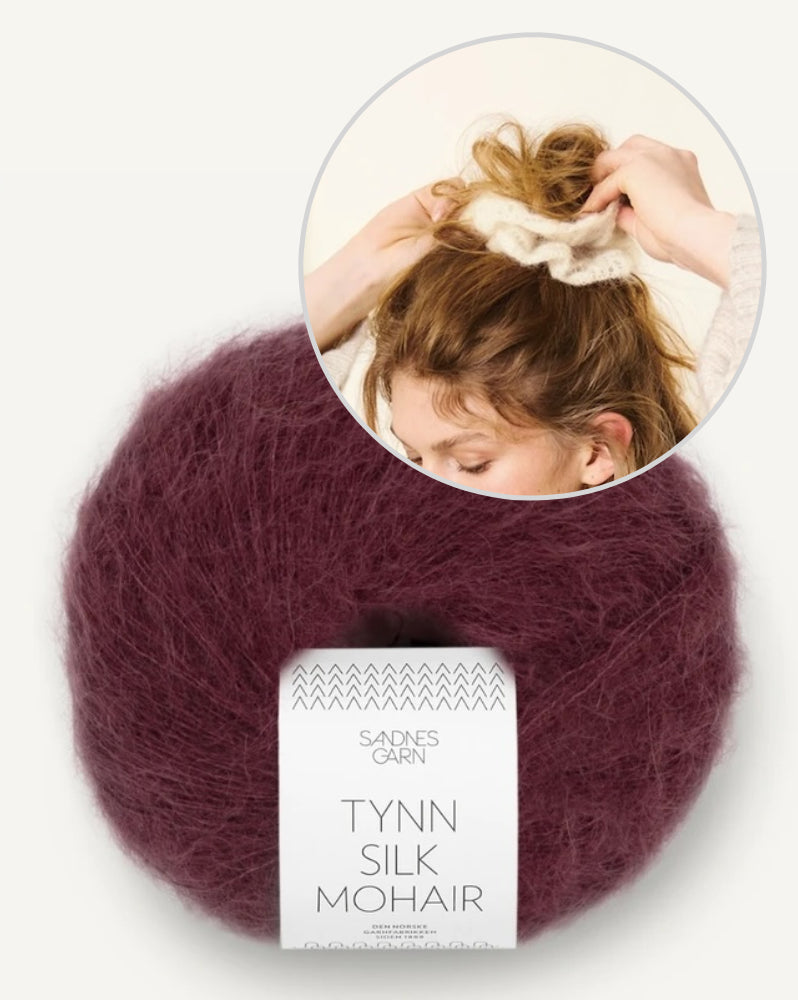 Fleur Scrunchie Sandnes 502 mit Tynn Silk Mohair von Sandnes Garn 4