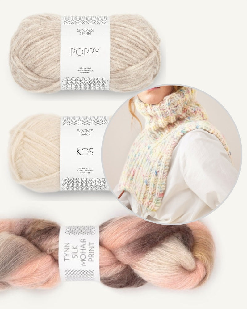 Hannah Neck aus der Sandnes Kollektion 2403 mit Poppy, Kos und Tynn Silk Mohair Print von Sandnes Garn 3