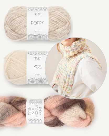 Hannah Neck aus der Sandnes Kollektion 2403 mit Poppy, Kos und Tynn Silk Mohair Print von Sandnes Garn 3