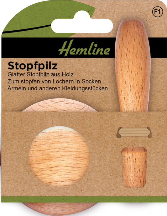 Hemline Stopfpilz aus Holz in Verpackung