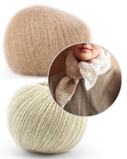 LeKnit Hoja Scarf in Cashmere Edition mit Cashmere Lace und Mohair Bliss von Pascuali 6