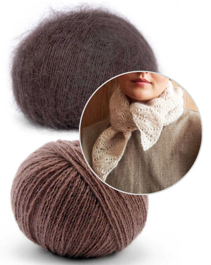 LeKnit Hoja Scarf in Cashmere Edition mit Cashmere Lace und Mohair Bliss von Pascuali 9