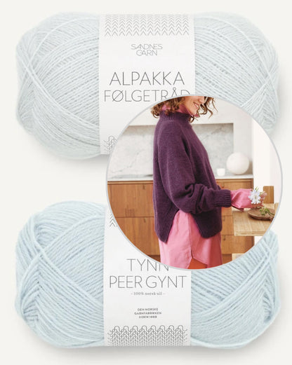 Sandnes, Kelly Pullover mit Alpakka Folgetrad Farbe arctic ice