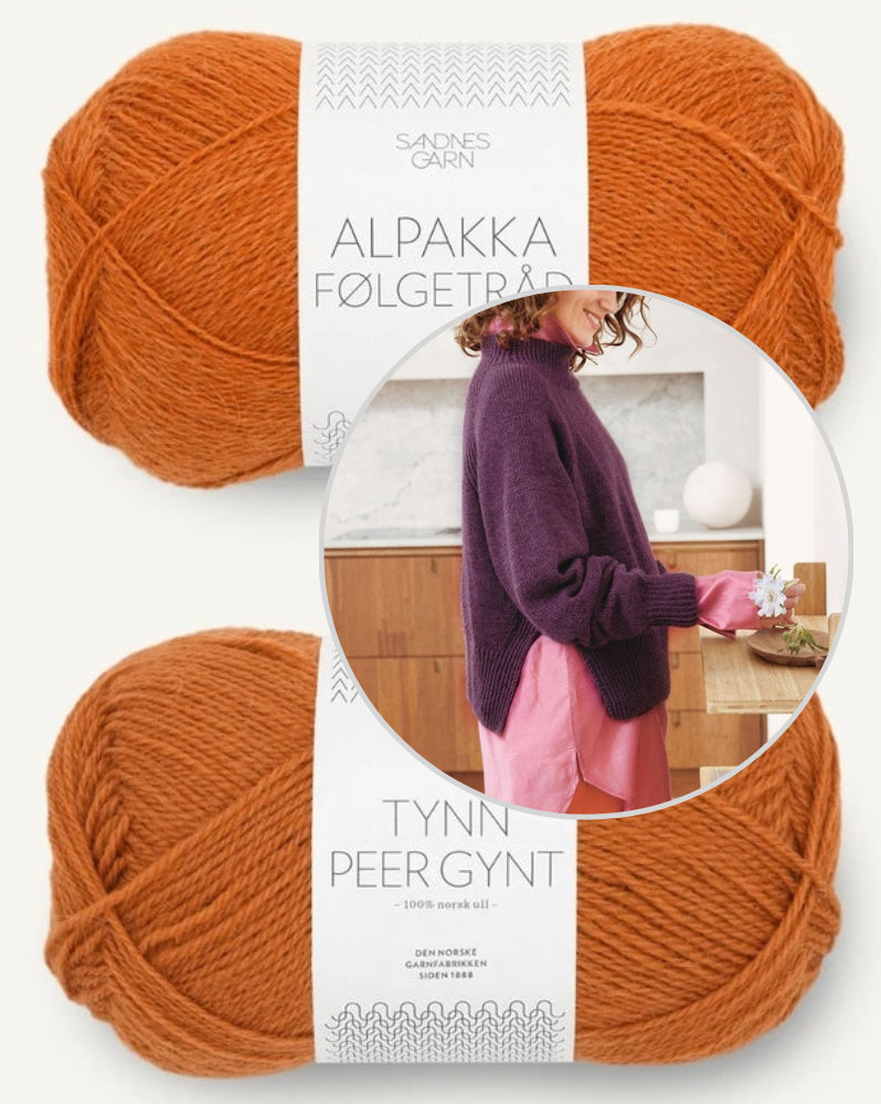 Sandnes, Kelly Pullover mit Alpakka Folgetrad Farbe cognac