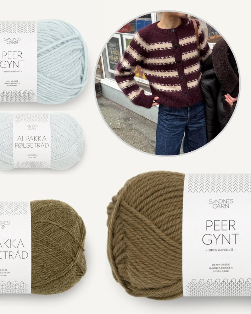 PetiteKnit Key Cardigan mit Peer Gynt und Alpakka Folgetrad von Sandnes Garn 10