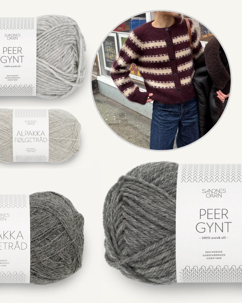 PetiteKnit Key Cardigan mit Peer Gynt und Alpakka Folgetrad von Sandnes Garn 9