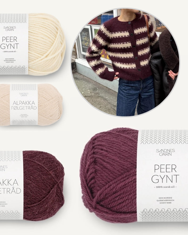 PetiteKnit Key Cardigan mit Peer Gynt und Alpakka Folgetrad von Sandnes Garn 6