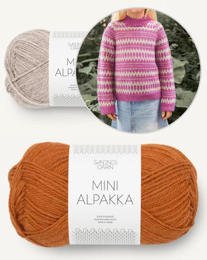 Kleiva children's sweater | knitting kit with printed instructions 2411 Norske Ikoner Barn 