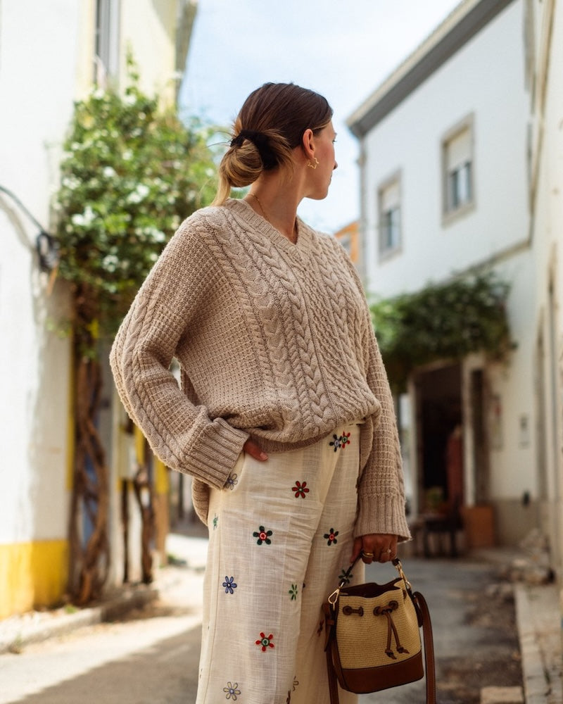 Kutovakika Oatmeal Sweater mit Double Sunday von Sandnes Garn 1