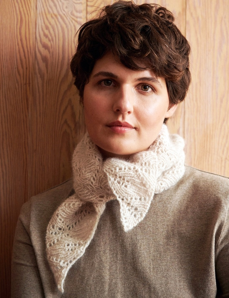 LeKnit Hoja Scarf in Cashmere Edition mit Cashmere Lace und Mohair Bliss von Pascuali 2