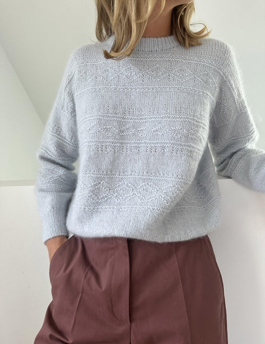 Porcelain Damask Sweater von LeKnit mit Sunday und Tynn Silk Mohair von Sandnes Garn 1