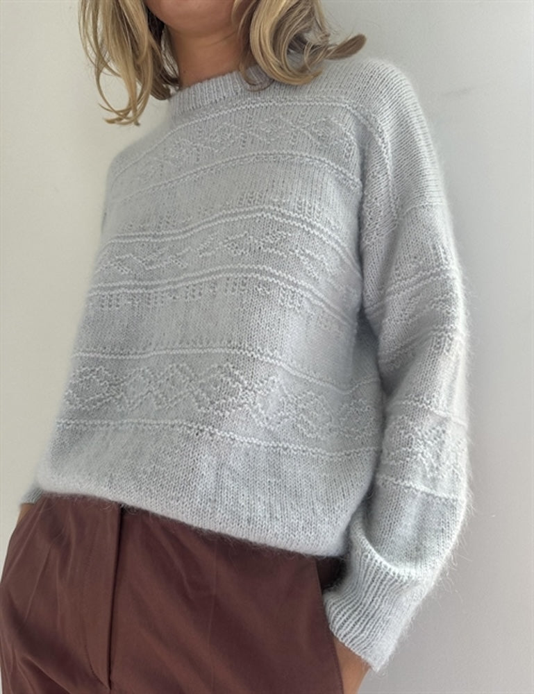 Porcelain Damask Sweater von LeKnit mit Sunday und Tynn Silk Mohair von Sandnes Garn 3