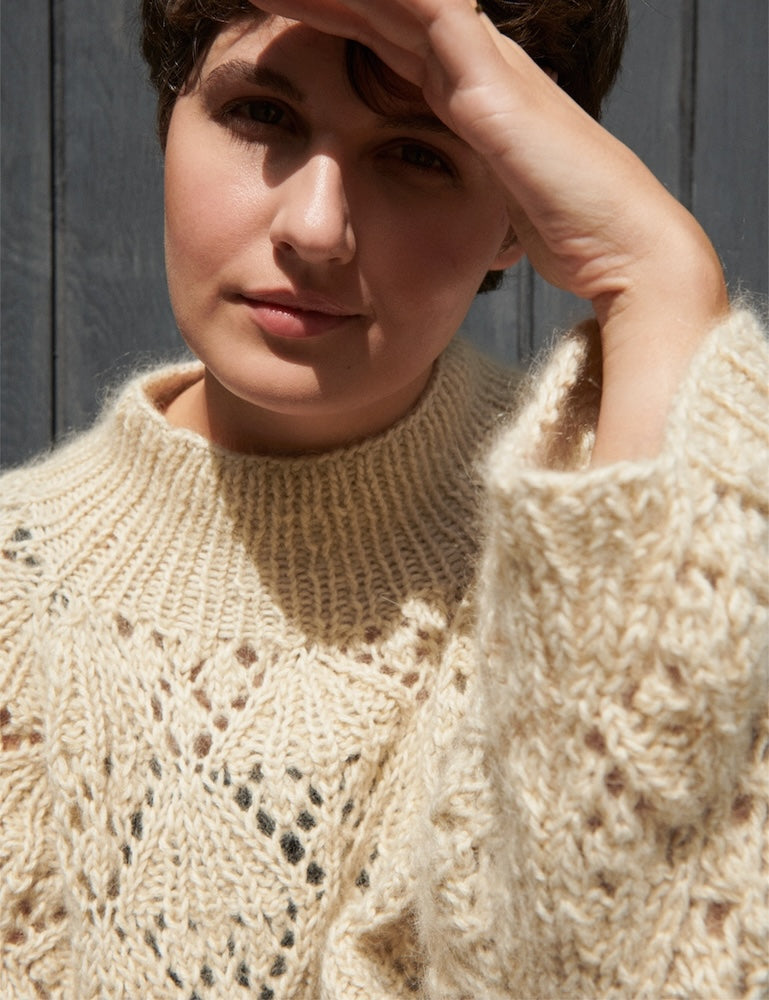 Vita Sweater von LeKnit mit Alpakka Ull von Tynn Silk Mohair von Sandnes Garn 5