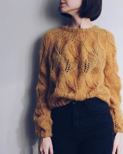 Masha Ziablikova, October Day Sweater aus Kidsilk Haze von Rowan ochre 2