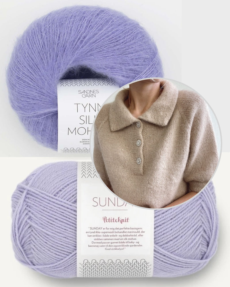 PetiteKnit Maude Tee mit Sunday by PetiteKnit und Tynn Silk Mohair von Sandnes Garn 9