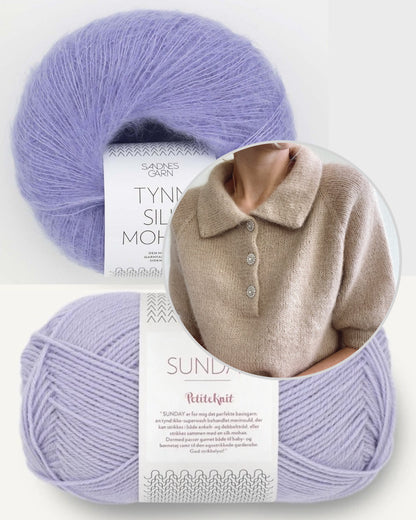 PetiteKnit Maude Tee mit Sunday by PetiteKnit und Tynn Silk Mohair von Sandnes Garn 9