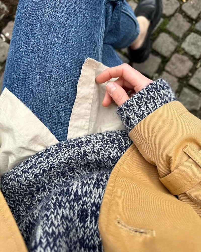 PetiteKnit, Melange Sweater, Tynn Peer Gynt, Farbe: marine 2