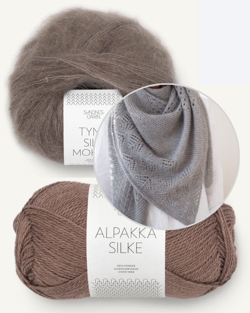 Misty Woodlands Shawl von Suviknits mit Alpakka Silke und Tynn Silk Mohair von Sandnes Garn 8