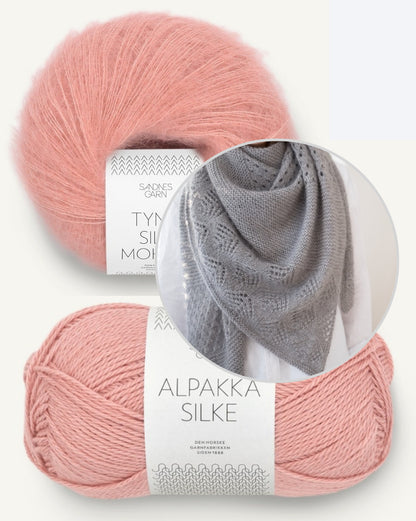 Misty Woodlands Shawl von Suviknits mit Alpakka Silke und Tynn Silk Mohair von Sandnes Garn 9