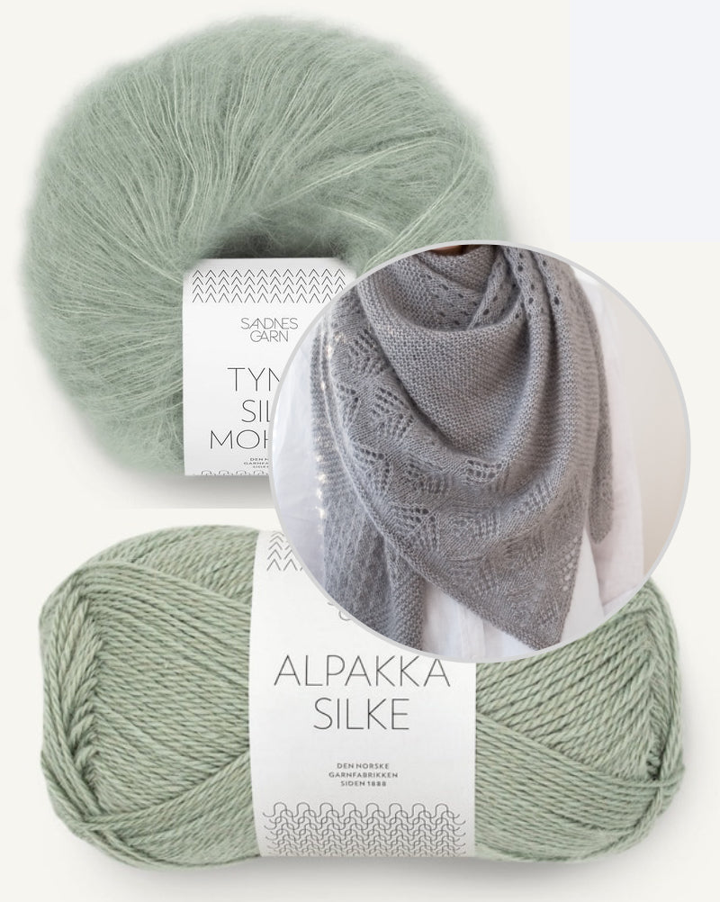 Misty Woodlands Shawl von Suviknits mit Alpakka Silke und Tynn Silk Mohair von Sandnes Garn 10