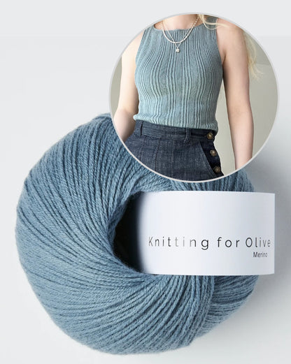 Mixed Rib Cami | Top mit Rippenmuster aus Merino von Knitting for Olive