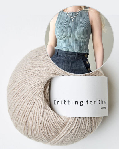 Mixed Rib Cami | Top mit Rippenmuster aus Merino von Knitting for Olive