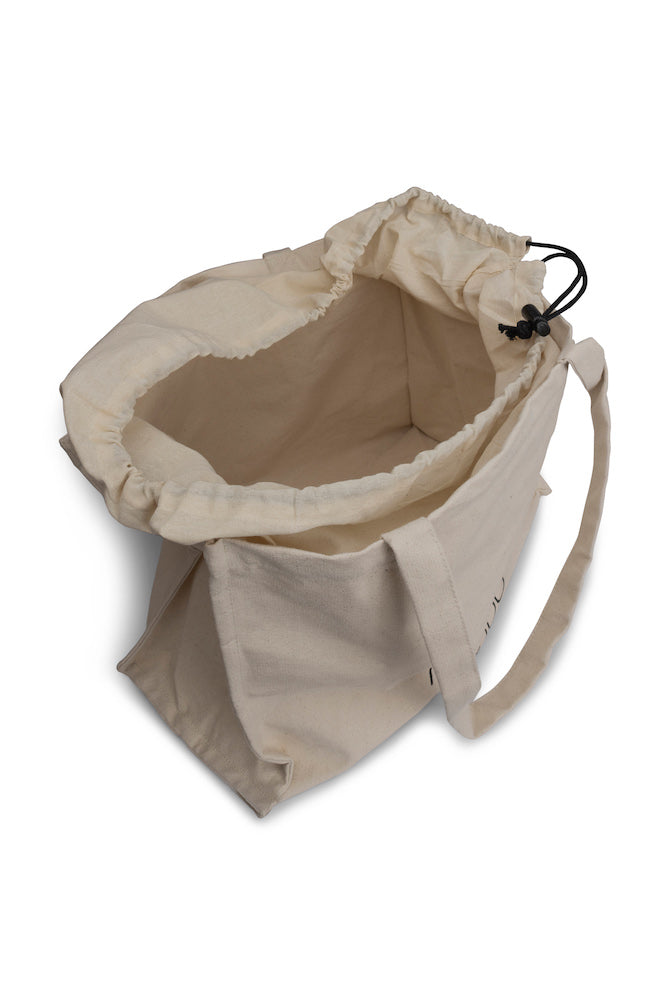 muud Recycled Shopper, beige, geöffnet und leer, von oben