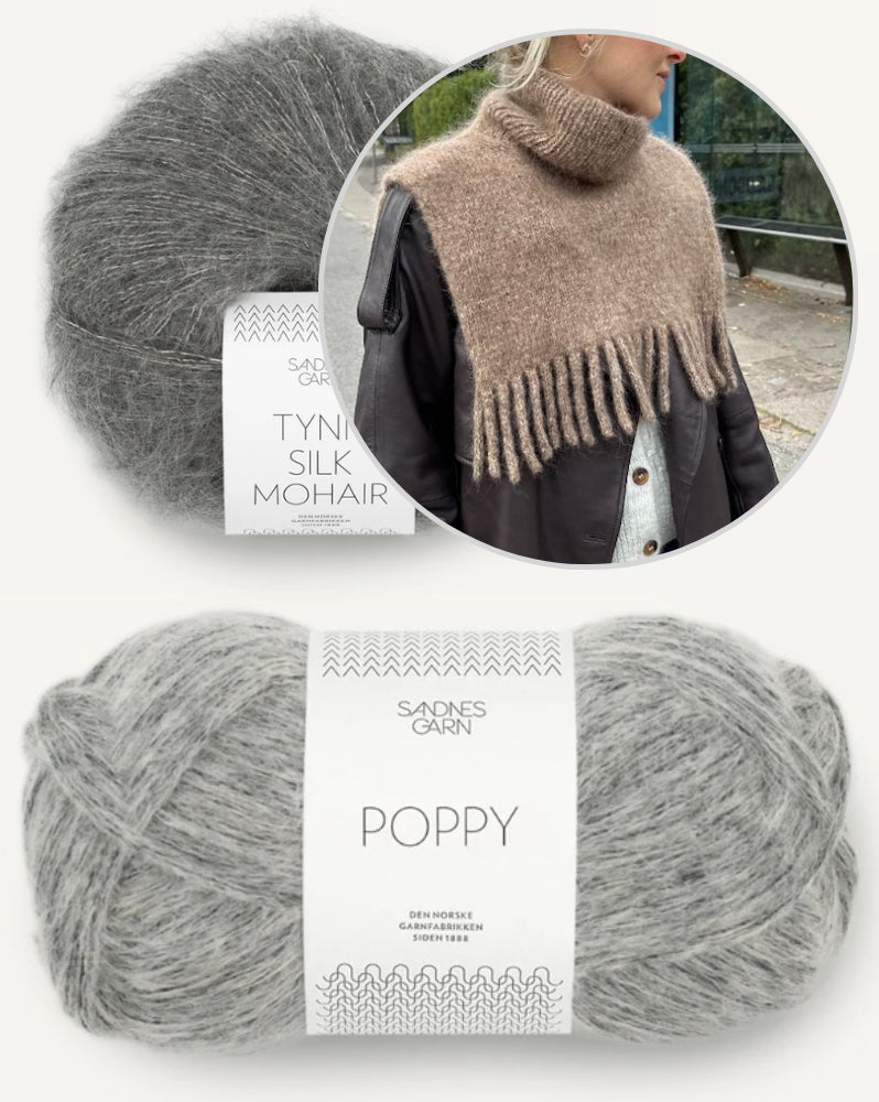 PetiteKnit Nora Neck mit Poppy und Tynn Silk Mohair von Sandnes Garn 9