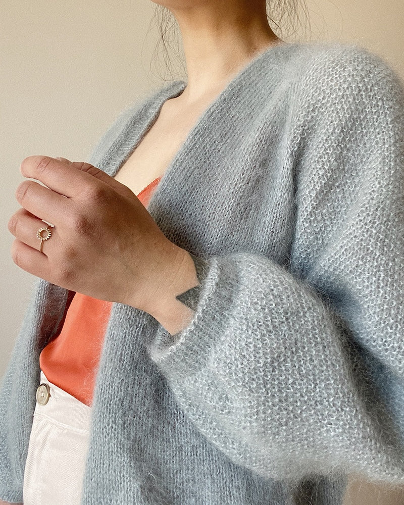 Novemberknits Shine Cardigan mit Tynn Silk Mohair von Sandnes Garn 4