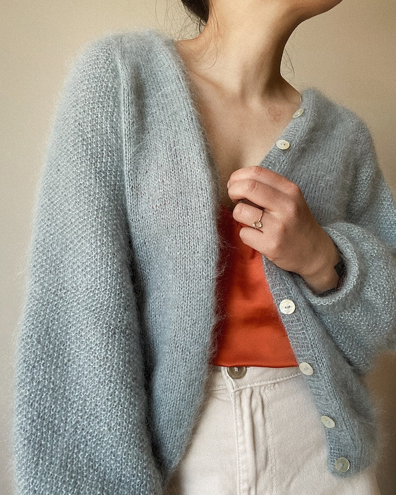 Novemberknits Shine Cardigan mit Tynn Silk Mohair von Sandnes Garn 6