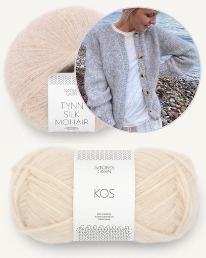 Petiteknit, Novice Cardigan chunky mit Kos und Tynn Silk Mohair 8